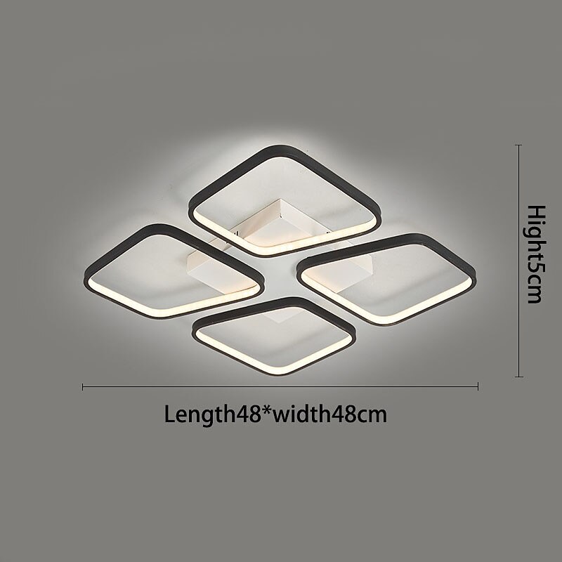 plafoniera a led design geometrico 48/75cm lampadario moderno a sospensione in metallo 4/6/8 teste lampada a sospensione a led plafoniera a sospensione creativa in nero per soggiorno ristorante bar del 2025 a $230.29 –P2