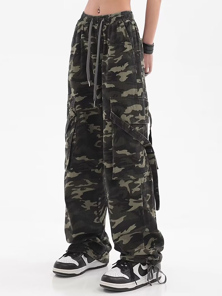 Women‘s Cargo Camo Camouflage Pants Pants Trousers Full Length Fashion Streetwear Street Daily Grey Green M L Fall Winter 2023 - US $32.99 –P12