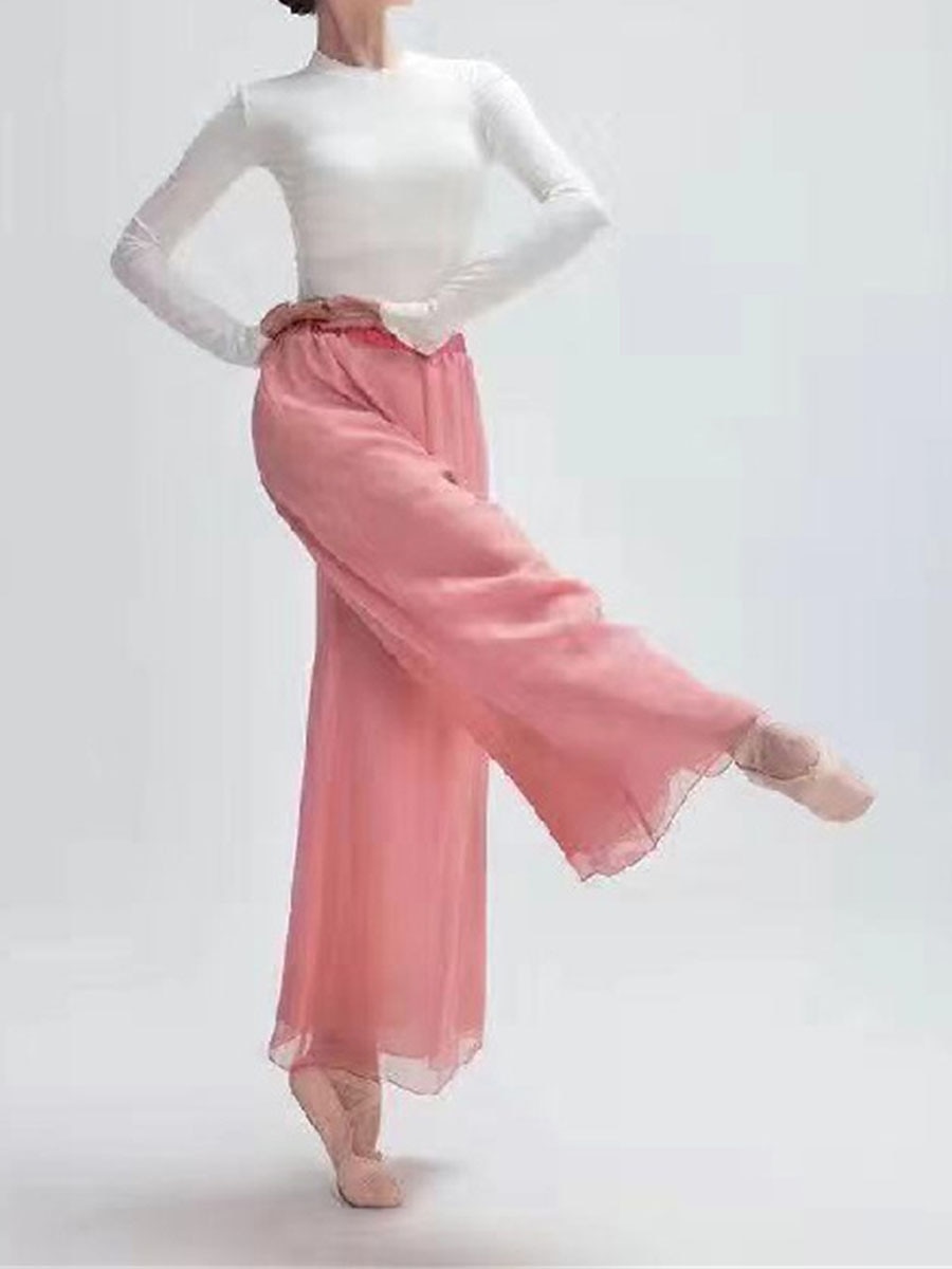 Women's Wide Leg Pants Trousers Vacation Streetwear Lightweight Full Length High Waist Plain Elastic Waist High Cut Breathability Comfortable Micro-elastic Outdoor Holiday Daily Wear Black White Pink 2025 - $19.99 –P3