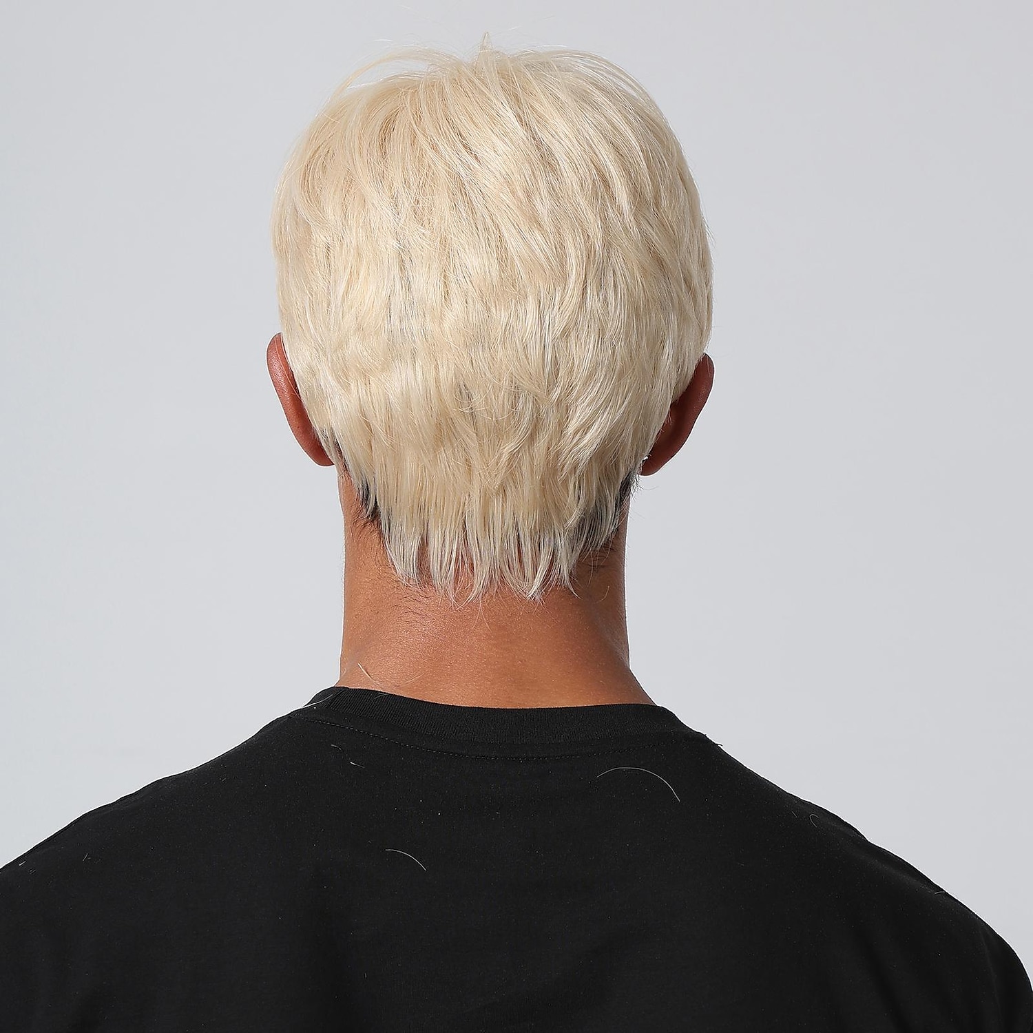 Synthetische Perücke, verworrener gerader Mittelteil, geschichteter Haarschnitt, maschinell hergestellte Perücke, 20,3 cm, hellgoldenes Kunsthaar, Herren, Cosplay, Party, Mode, blond, 2025 - $28.99 –P8