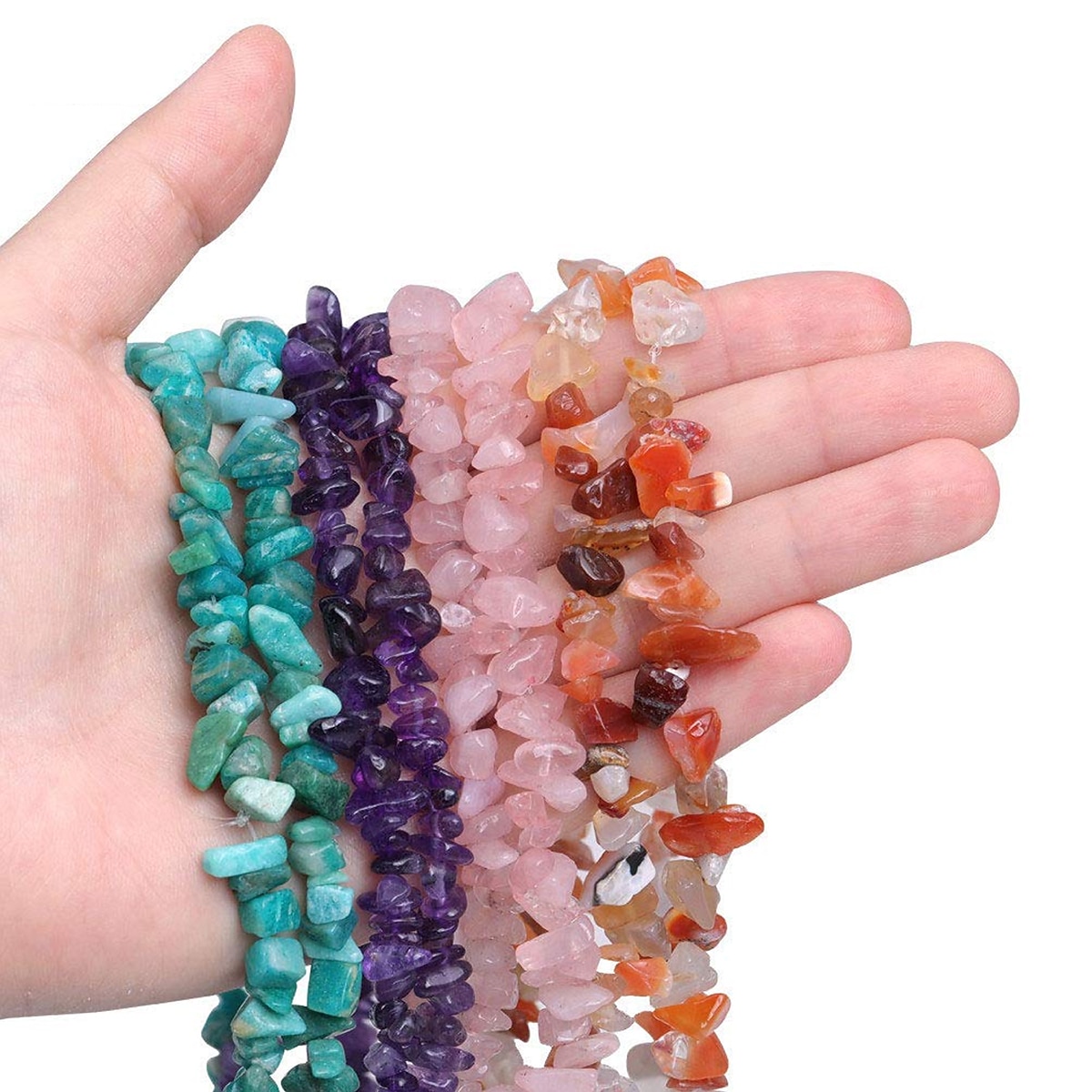 Natural Chip Stone Beads About Irregular Gemstones Healing Crystal Loose Rocks Bead Hole Drilled DIY for Bracelet Jewelry Making 2025 - $17.49 –P1