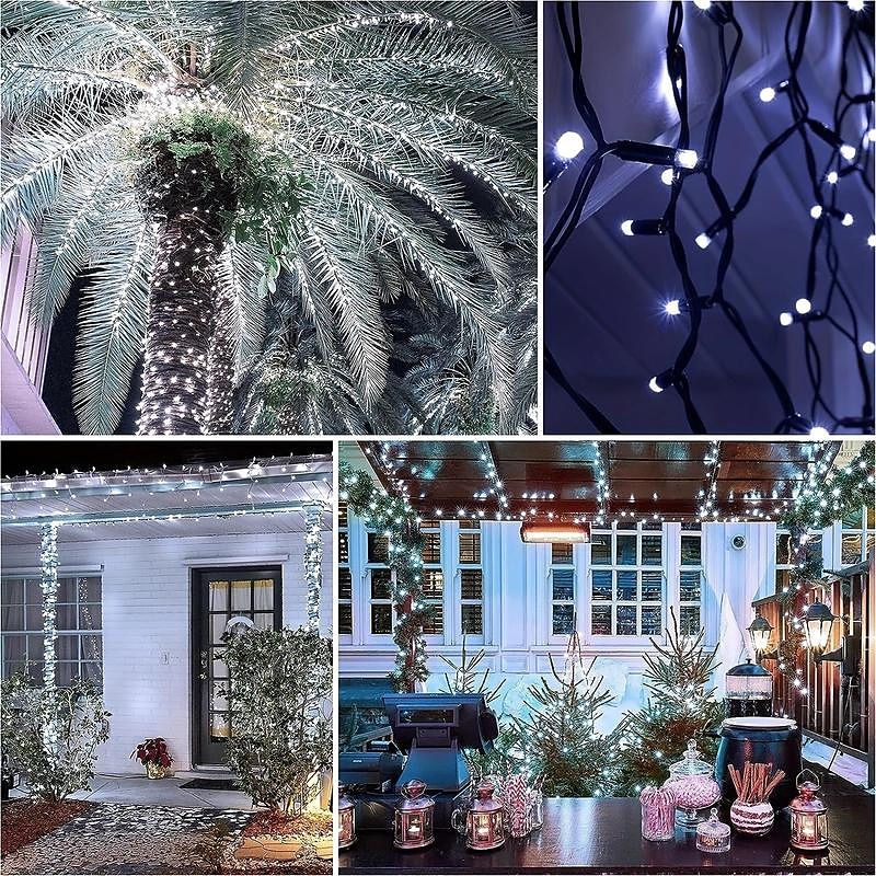 Elegant Wedding Reception Party 1000/500/300/200/100/50/30LED Solar String Light, 8 Modes, Solar Christmas Lights Waterproof for Gardens, Wedding, Party, Homes, Christmas Tree, Curtains, Outdoor 2025 - $27.99 –P4