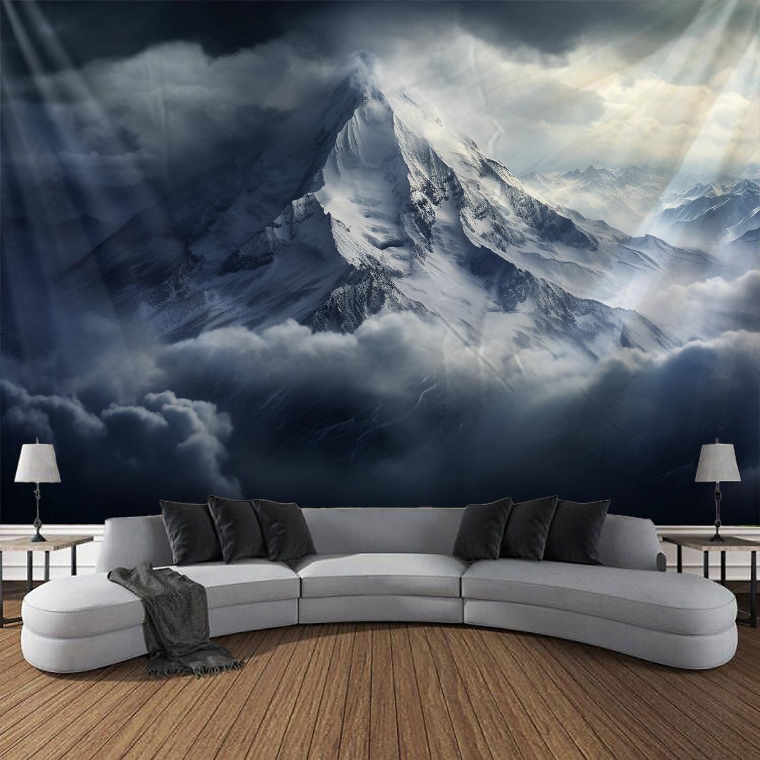 Tapiz colgante de montaña nevada, arte de pared, tapiz grande, decoración mural, fotografía, telón de fondo, manta, cortina, decoración para el hogar, dormitorio y sala de estar 2026 - $20.99 –P3