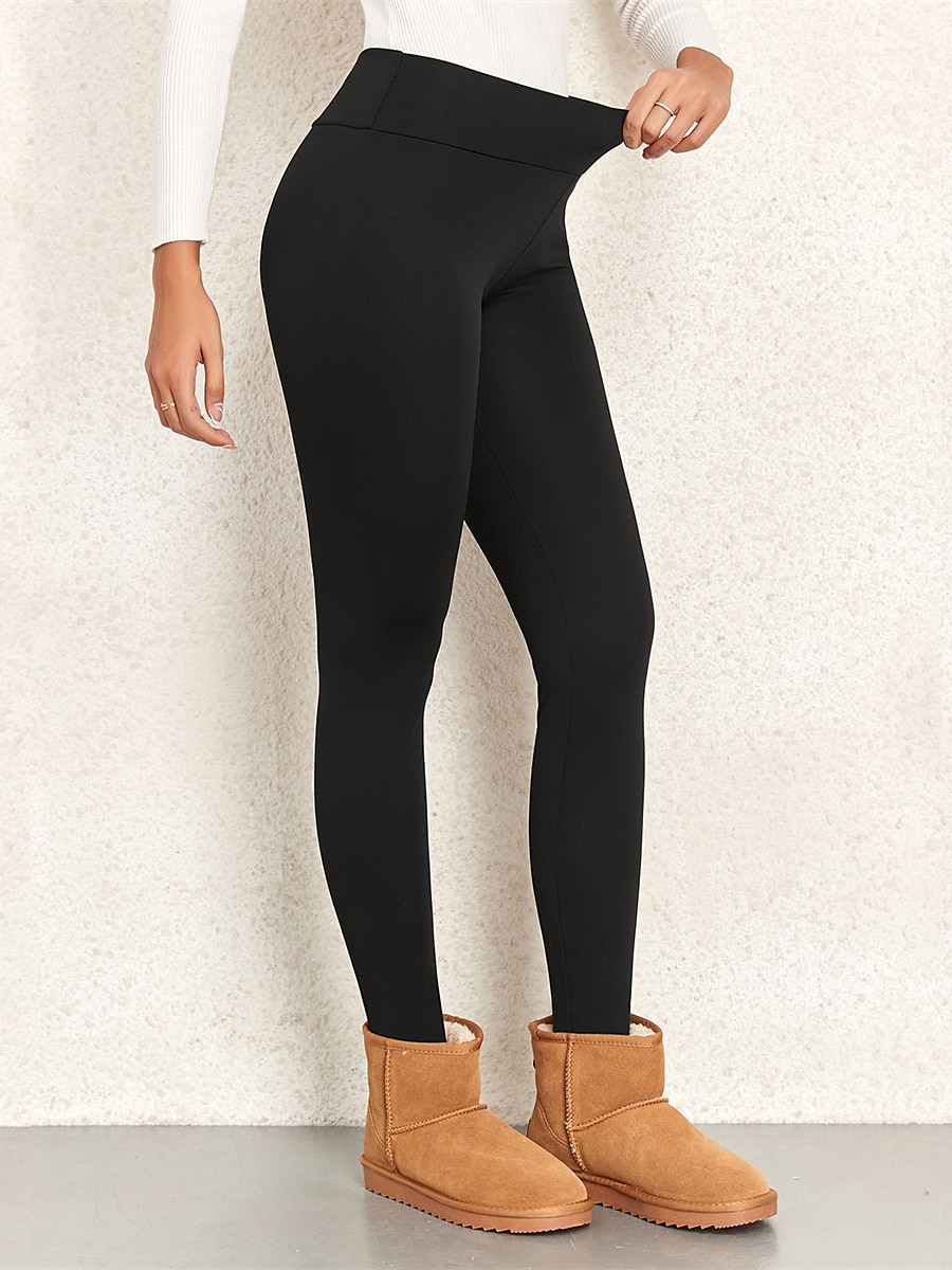 Mulheres Leggings Ativo Simples Comprimento total Cintura Alta Tecido Corte alto Macio Confortável Micro-Elástica Ao ar livre Ioga Rua Preto Outono Inverno Normal de 2025 por $13.99 –P4