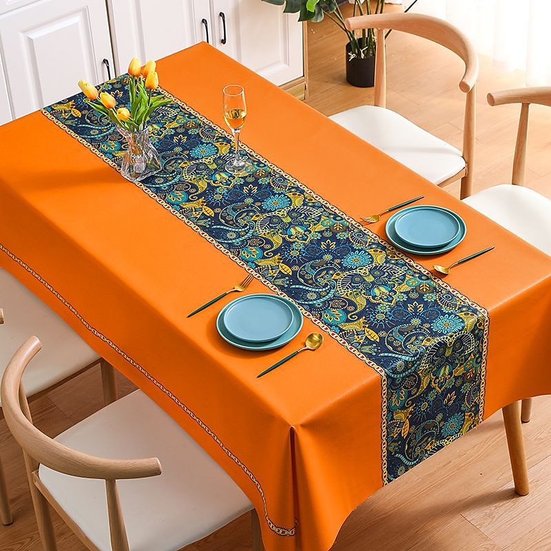 Waterproof Tablecloth PVC Oilproof Rectangle Table Cloth Table Cover for Party, Family Dining, Restrant 2025 - $11.49 –P21