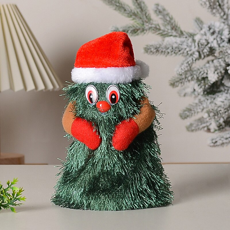1 Stück elektrischer Weihnachtsbaum aus Plüsch, rotierender tanzender Weihnachtsbaum, elektrisches Weihnachtsbaumspielzeug aus Kunststoff mit Musik, animiertes Weihnachtsspielzeug in Form eines 2026