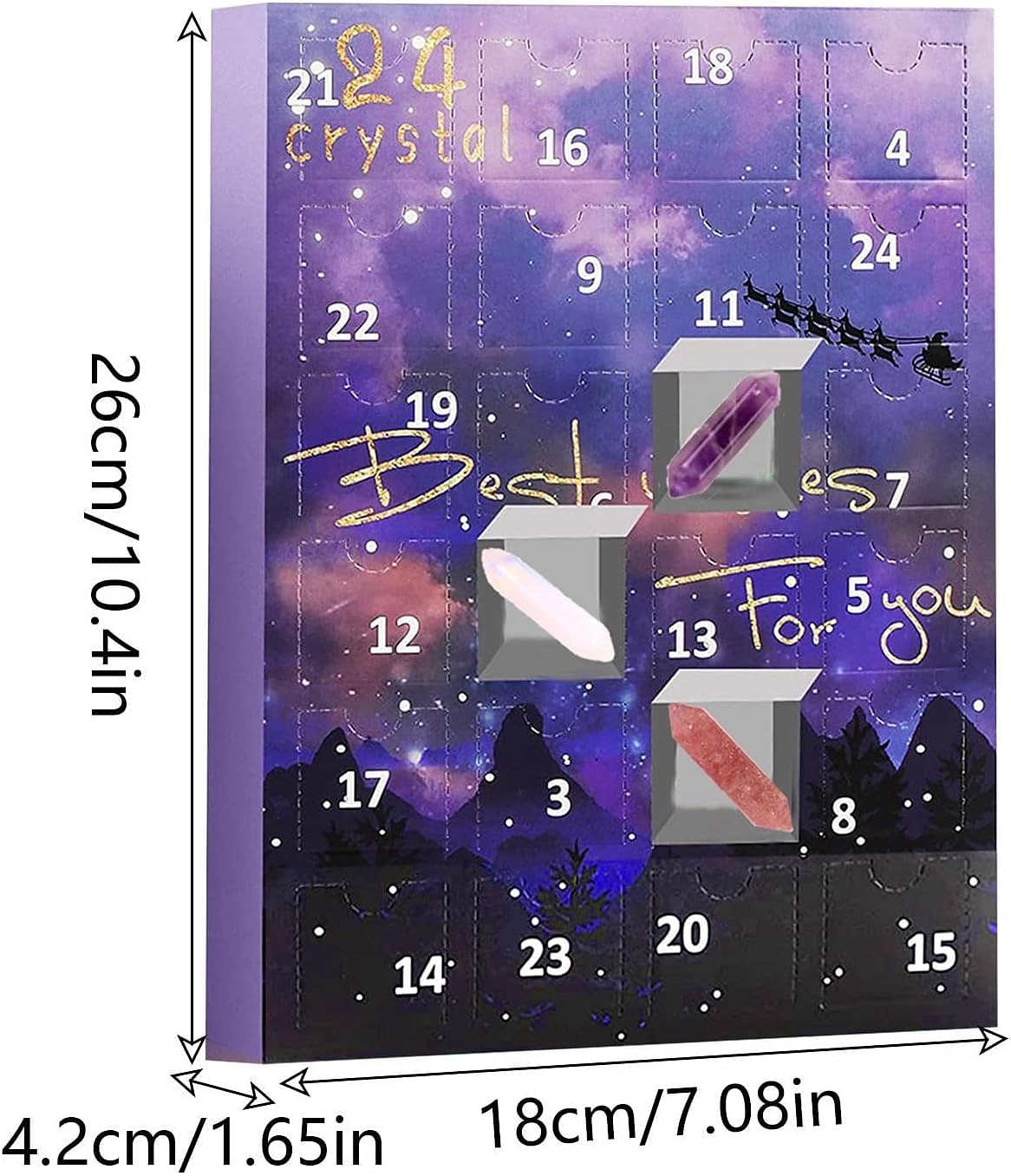 πέτρινο κουτί δώρου Advent calendar, πολύτιμος λίθος ημερολόγιο αντίστροφης μέτρησης 24 ημερών, χριστουγεννιάτικο ημερολόγιο προσέλευσης γυαλισμένα παιχνίδια συλλογής για λάτρεις της γεωλογίας και 2025 - $34.99 –P6