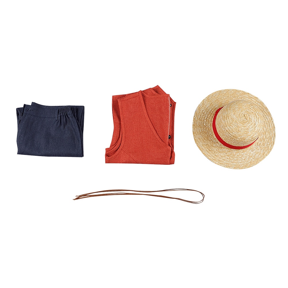 One Piece Monkey D. Luffy Anime Cosplay Suits Halloween Carnival Vest Pants Hat For Men's Women's Adults' 2025 - $53.99 –P5