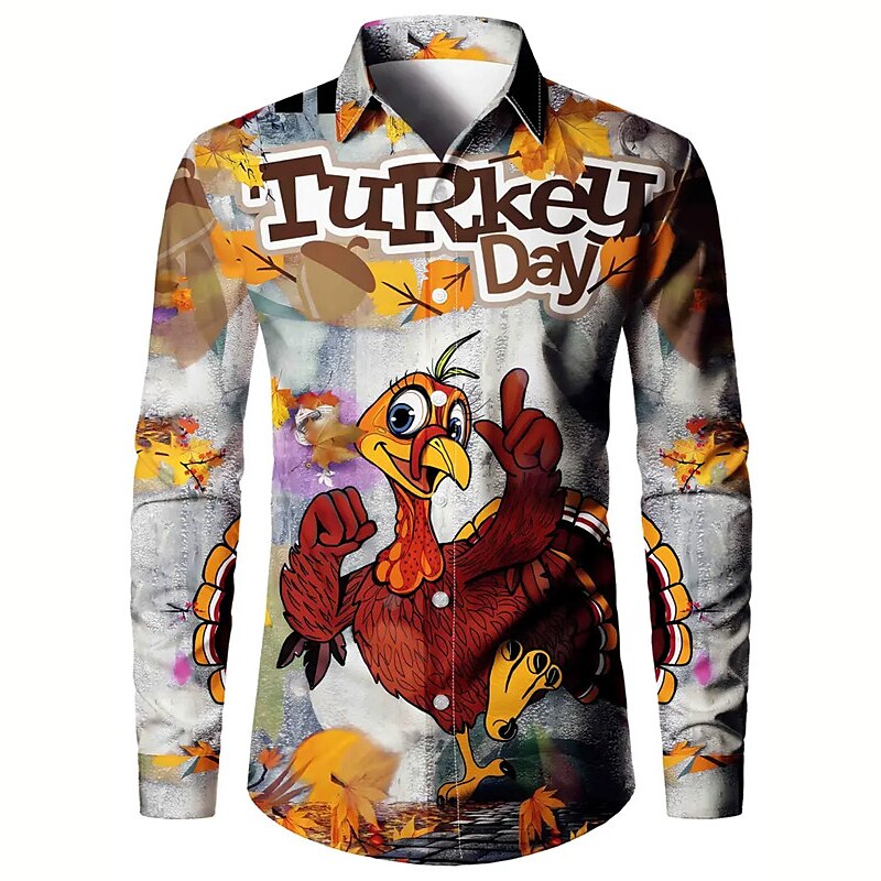 Voor heren Turkije Overhemd Overhemd met knopen Lange mouw Artistiek Abstract Buiten Straat Casual / Dagelijks Herfst winter Strijkijzer Knop Afdrukken Grijs 2025 - $24.99 –P5