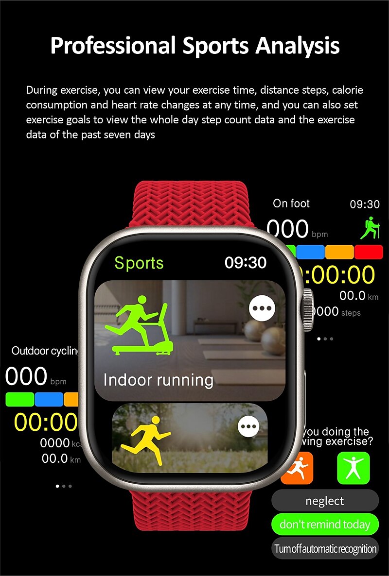 HK9 PRO MAX Smart Watch 2.02 inch Smartwatch Fitness Running Watch Bluetooth Pedometer Call Reminder Fitness Tracker Compatible with Android iOS Women Men Long Standby Hands-Free Calls Message 2025 - $59.99 –P12