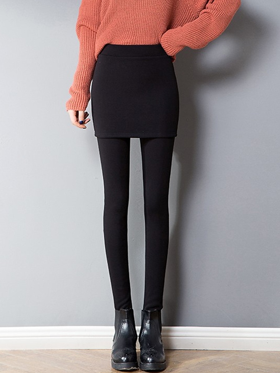 Per donna Ghette Di tendenza Streetwear Lunghezza intera Vita alta Liscio 2 in 1 Taglio alto Tenere al caldo Morbido Comodo Media elasticità Esterno Strada Giornaliero Grigio chiaro Grigio scuro Nero del 2025 a $18.99 –P7