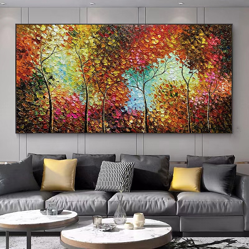 Hand-Painted Oil Paintings Canvas Wall Art Decoration Modern Abstract Autumn Nature Scenery Trees are Luxuriant for Home Decor Rolled Frameless Unstretched Painting 2025 - $108.99 –P8