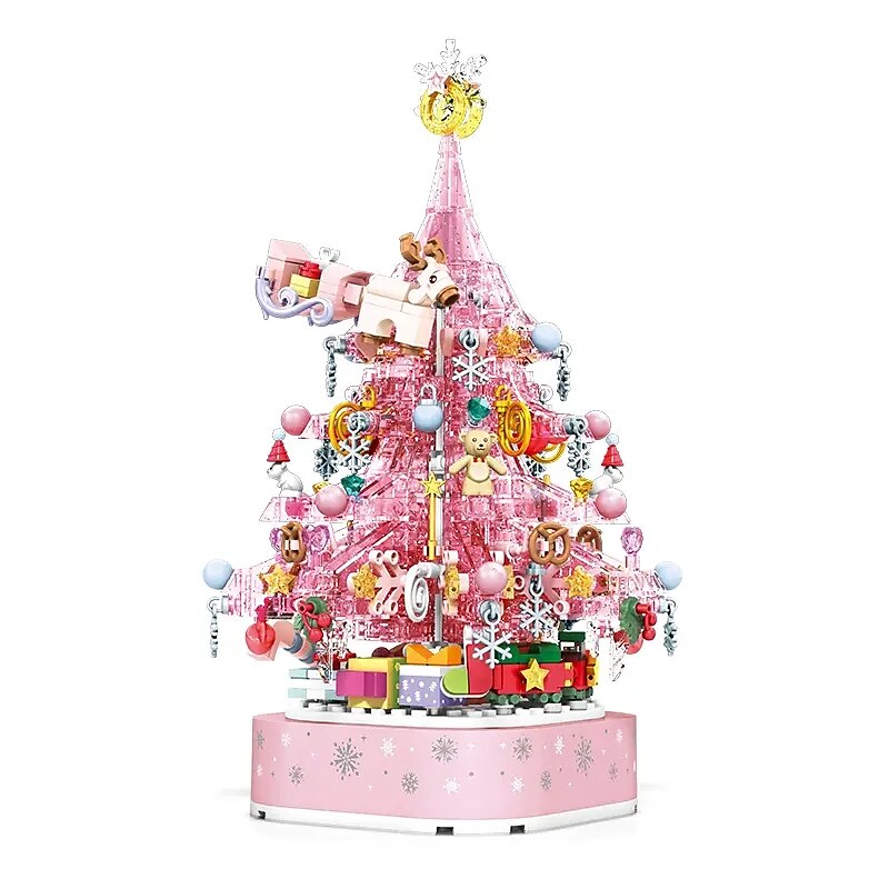 Festival Series Crystal Festival Tree Building Blocks Toy Crystal Festival Tree Music Box Creative Puzzle Assembly Toys Festival Gift Halloween/Thanksgiving Day/Festival gift 2025 - $55.99 –P5