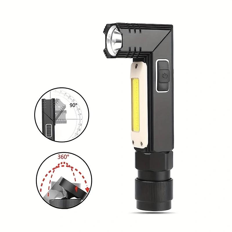1 τεμ φακός led 1000 lumens τακτικός φακός, περιστρεφόμενος αδιάβροχος προβολέας 90 μοιρών, 5 τρόποι λειτουργίας - οι καλύτεροι υψηλοί αυλοί είναι για κάμπινγκ, εξωτερικούς χώρους, πεζοπορία 2025 - $20.99 –P7