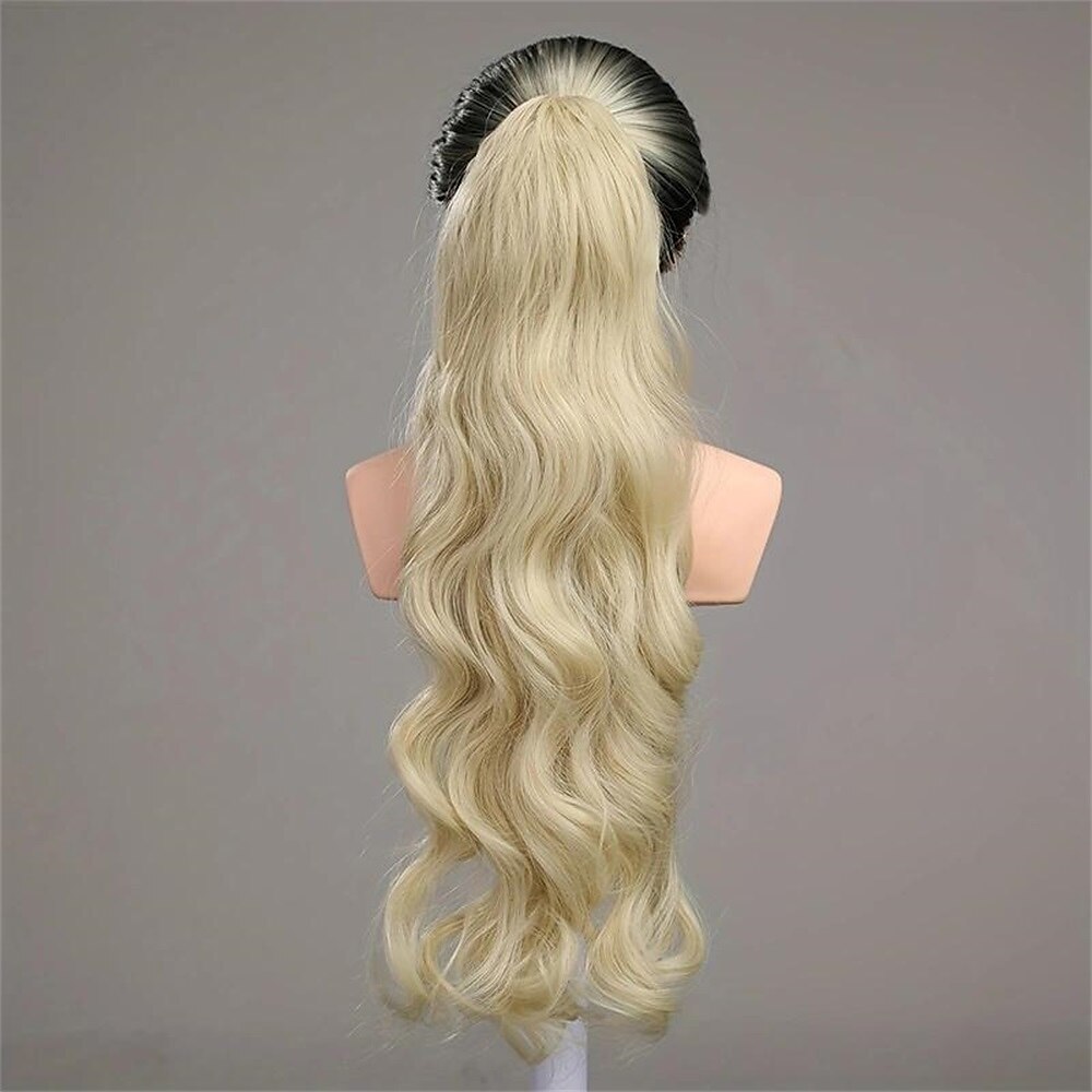 queue de cheval griffe extensions de queue de cheval longues ondulées clip synthétique dans les extensions de cheveux élégant naturel à la recherche d'un usage quotidien de 2025 ? $11.99 –P15