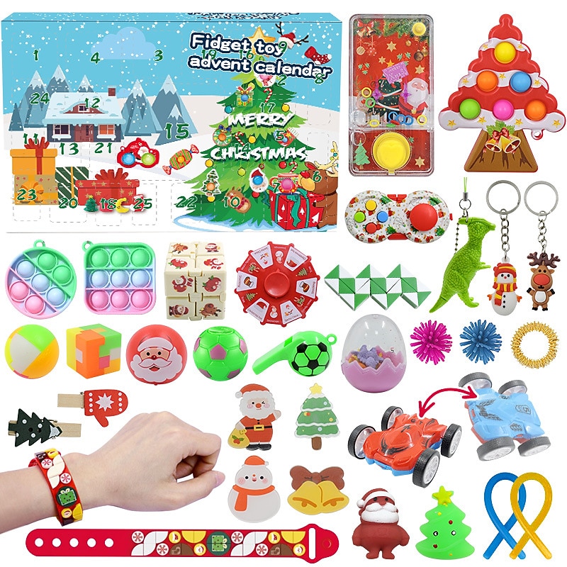 Christmas Advent Calendar Blind Box,Christmas Blind Box Children's Party Gift Decompression DIY Hand Tear Countdown Calendar Blind Box Christmas Toys for Christmas Gifts 2025 - $23.99 –P5