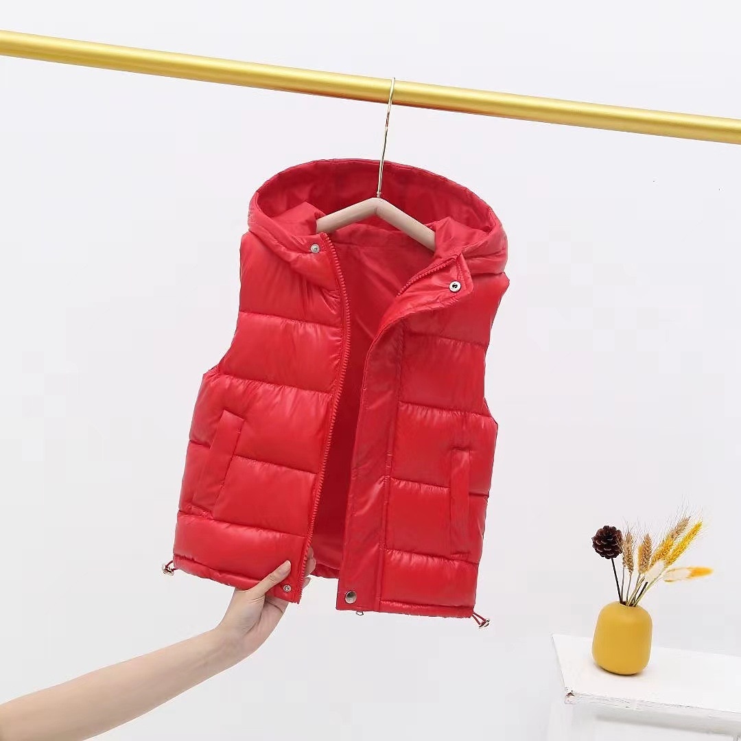 Kinderen Uniseks Vest jas Mouwloos Zilver gebroken wit Zwart Gewatteerd jack voor kinderen Effen Kleur Vetoketju Lente Herfst Stoer School 7-13 jaar 2025 - $23.99 –P6