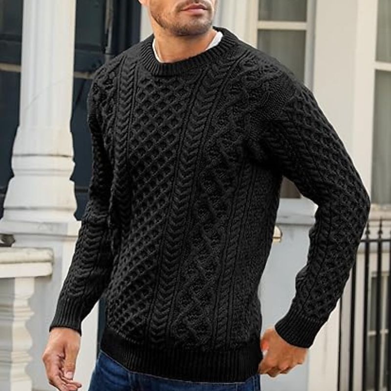 Hombre Pulóveres Suéter de punto Vestido Suéter Estriado Cable Tejer Recortado De Punto Cuello Barco Noche Fin de semana Ropa Otoño Invierno Negro Rosa M L XL 2026 - $36.99 –P3