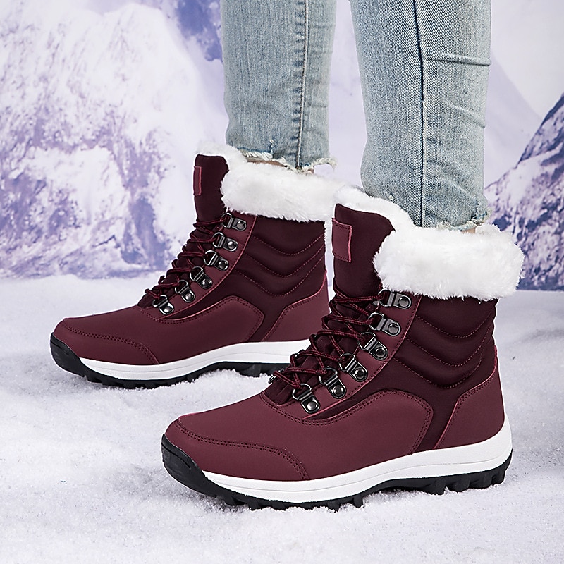 Women's White Winter Snow Boots with Faux Fur Lining and Lace-Up Design - Waterproof and Insulated Cold Weather Footwear 2025 - $59.99 –P3