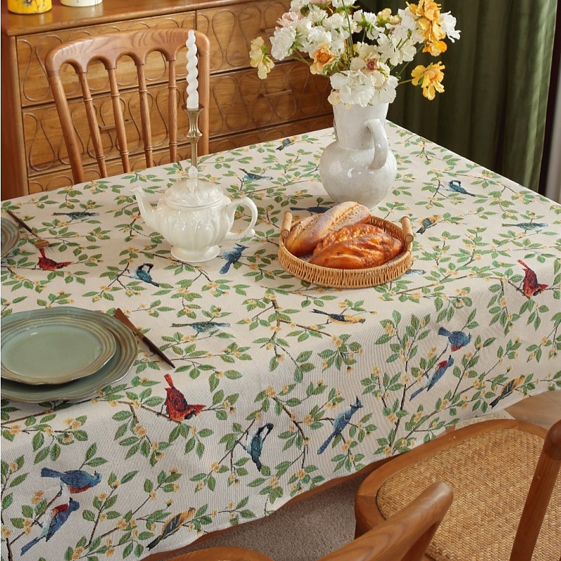 Rectangle Tablecloth Vintage Floral  Jacquard Table Cloths with Tassels Cotton Linen Table Covers for Dinner Parties Outdoor Decoration 2026 - $28.99 –P4