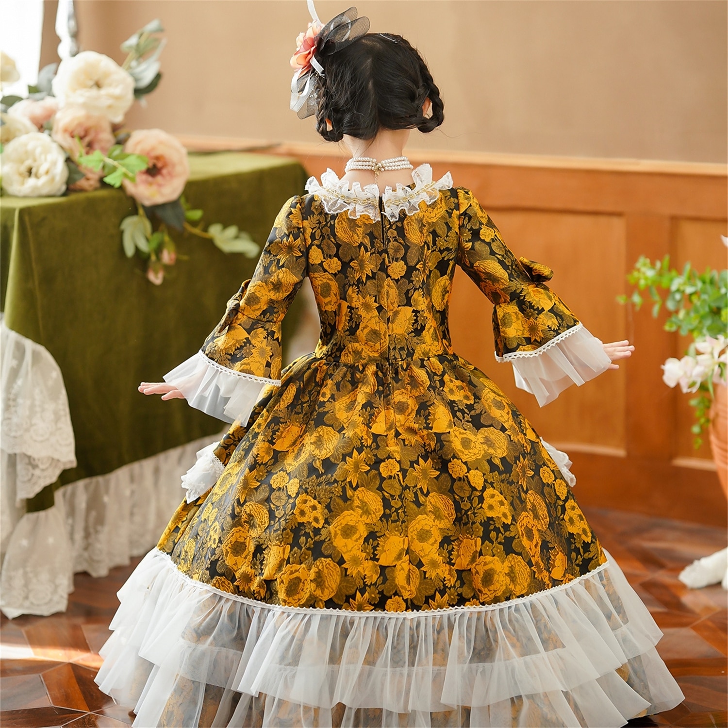 Gotico Rococò Ispirato al vintage Vestito Costume da festa Mascherata Principessa Shakespeare Tinta unica Abito da ballo Costume Ragazze Reale Halloween Carnevale Giornata universale dell'infanzia del 2026 a $133.99 –P16