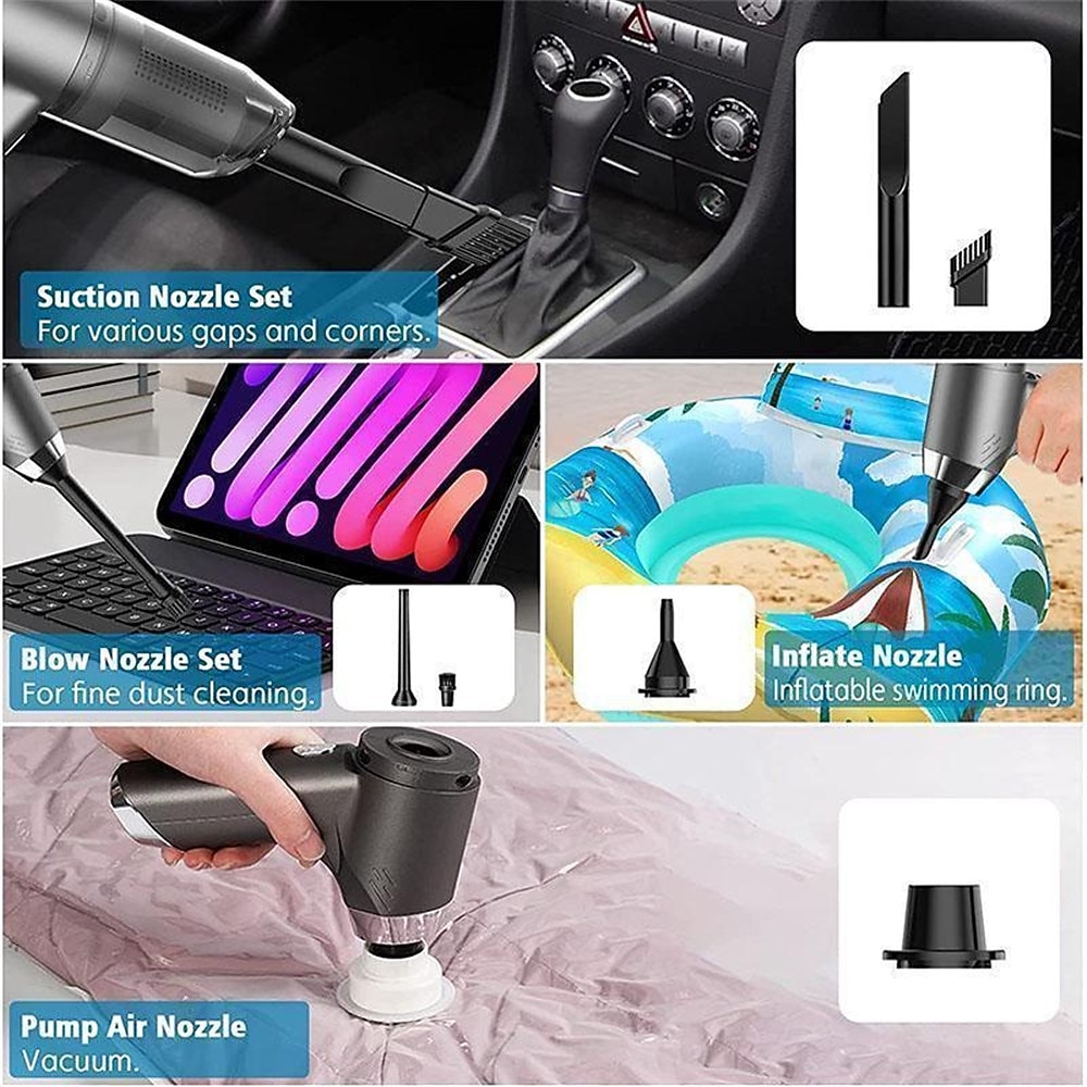 120000PA Wireless Powerful Car Vacuum Cleaner Brushless Motor 2 Gear Power Adjustment Multifunction Cleaning Machine Car Accessories Home Auto Cordless Cleaner Home Appliance for Car Home 2026 - $52.99 –P19