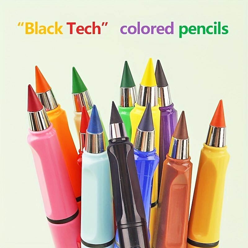 1 matita colorata - combinazione di colori elegante e classica - matite magiche con penna in metallo senza inchiostro da 0,5 mm per opere d'arte eterne, regali di Halloween, Ringraziamento e Natale del 2025 a $6.99 –P6