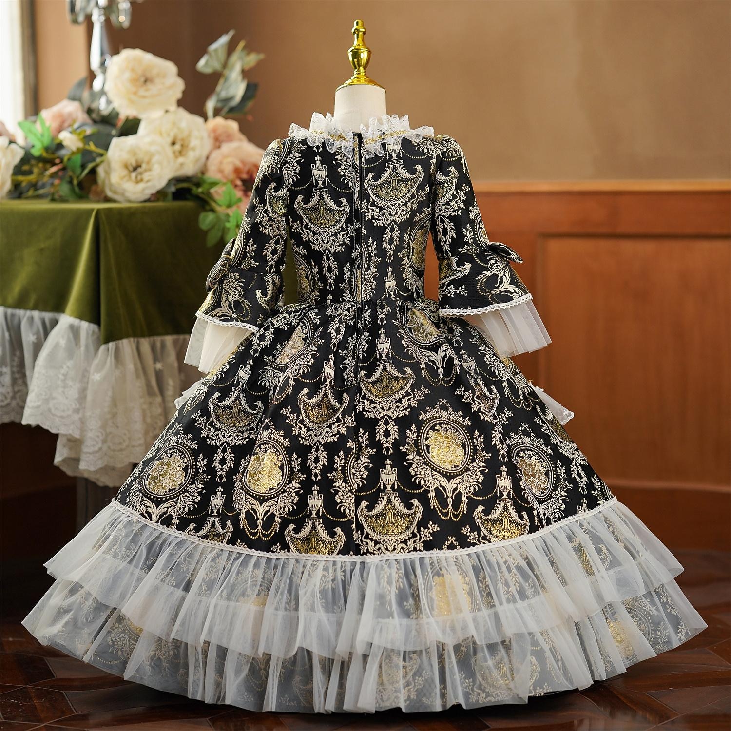 Gotico Rococò Ispirato al vintage Vestito Costume da festa Mascherata Principessa Shakespeare Tinta unica Abito da ballo Costume Ragazze Reale Halloween Carnevale Giornata universale dell'infanzia del 2026 a $133.99 –P8