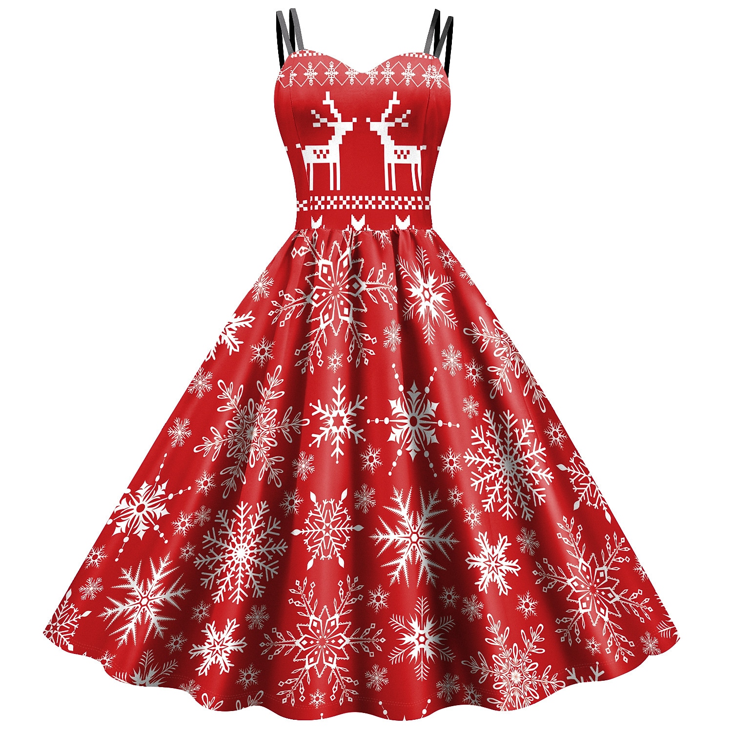 julenissen Mrs.Claus Fancy julekjole Dame Jul Maskerade julaften 1950-tallet Voksne Fest Jul Kjole 2025 - $29.99 –P4