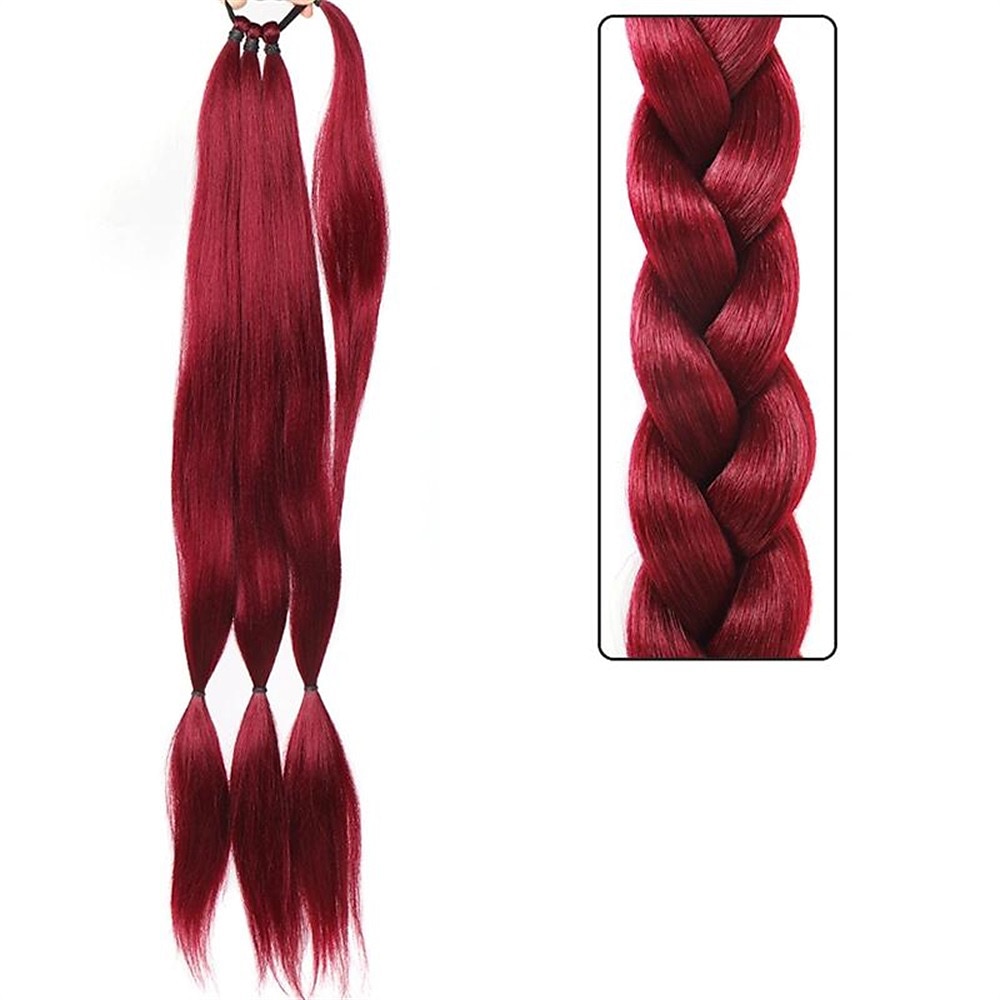 dlouhý spletený prodlužovací culík s elastickou sponkou do vlasů rovná elegantní ovinutí kolem copu prodlužování vlasů culík, diy přírodní měkký syntetický vlasový kousek pro ženy na denní nošení 2025 - $10.99 –P4