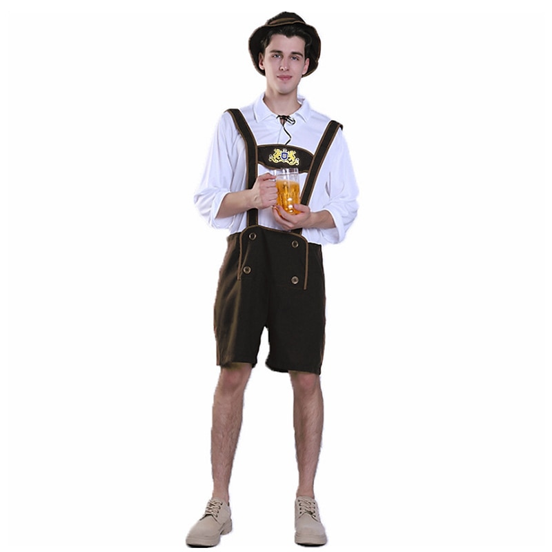 Oktoberfest-olut Asu Pusero / hame nahkahousuista Baijerin pariskunta Oktoberfestin pari Saksa München Niityt Miesten Perinteinen tyyli kangas Toppi Shortsit Hattu 2025 - $40.99 –P6