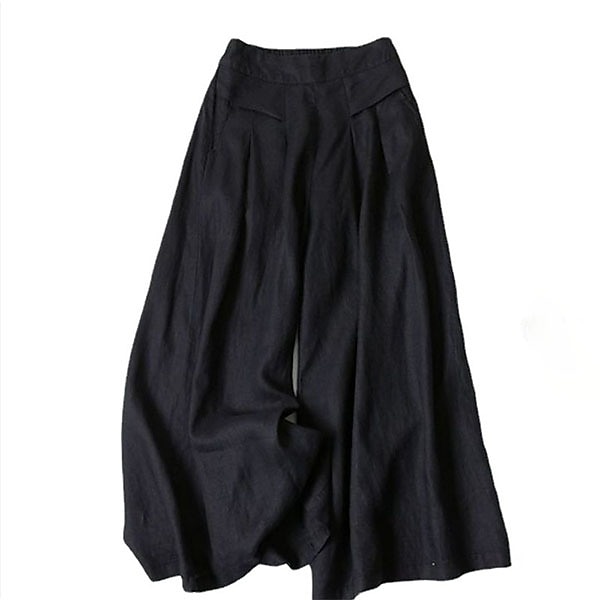 Women's Normal Wide Leg Classic Flowy Full Length Natural Wide Leg Classic Basic Inelastic Causal Daily Wear Black White Yellow Navy Blue Fall Winter Loose Fit 2025 - $24.99 –P5
