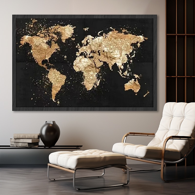 wereldkaart wordt afgedrukt kunst aan de muur moderne foto home decor muur opknoping cadeau gerold canvas ingelijste niet uitgerekt 2025 - $45.99 –P19