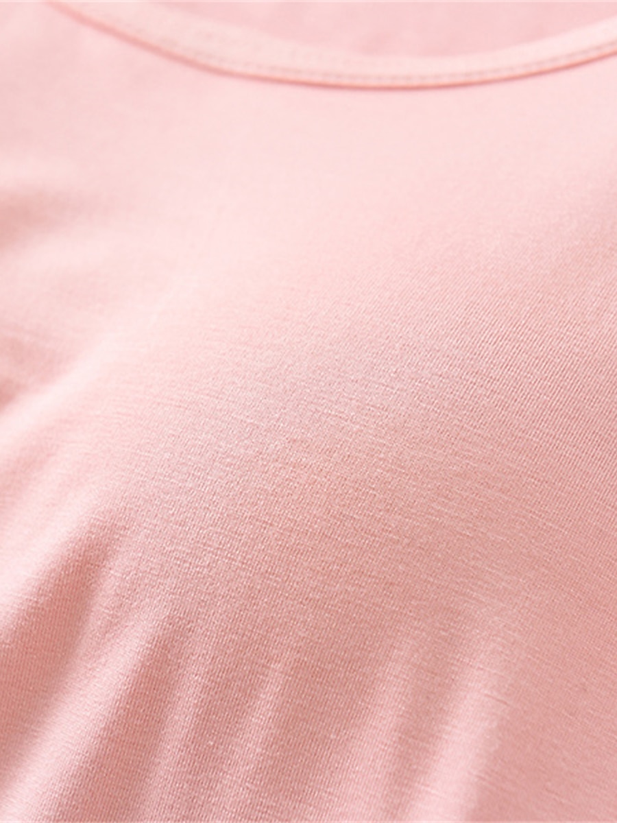 pyjamassett for kvinner ren farge tilfeldig komfort hjemmeseng modal pustende rundhals langermet skjortebukse høst vinter hjemmeantrekk 2025 - $31.99 –P7