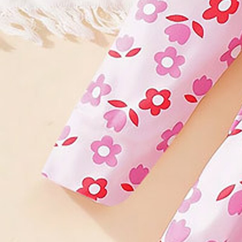 Pääsiäinen Tyttöjen 3D Kukka Mekko Pinkki Pitkähihainen 3D-tulostus Syksy Talvi Loma Urheilu ja ulkoilu Päivittäin söpö tyyli Vapaa-aika Kaunis Lapset 4-12 vuotta Rento mekko A linjainen mekko 2025 - $16.99 –P5