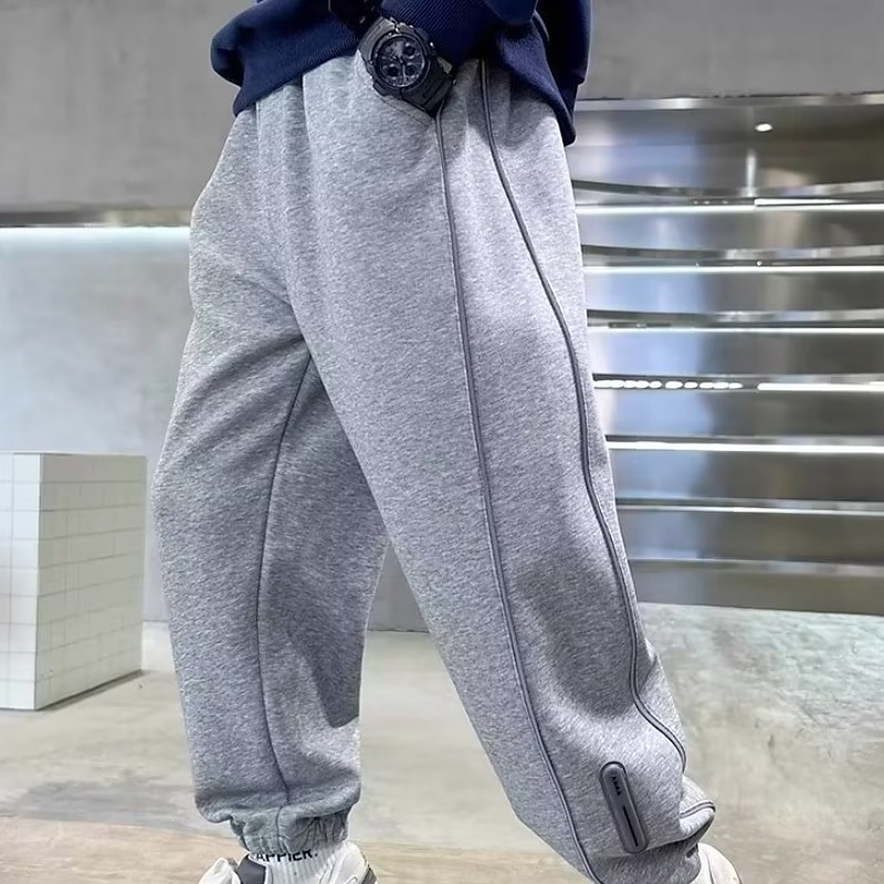 Kids Boys Sweatpants Trousers Pocket Solid Color Keep Warm Comfort Pants School Sports Black Gray 2025 - $20.99 –P5