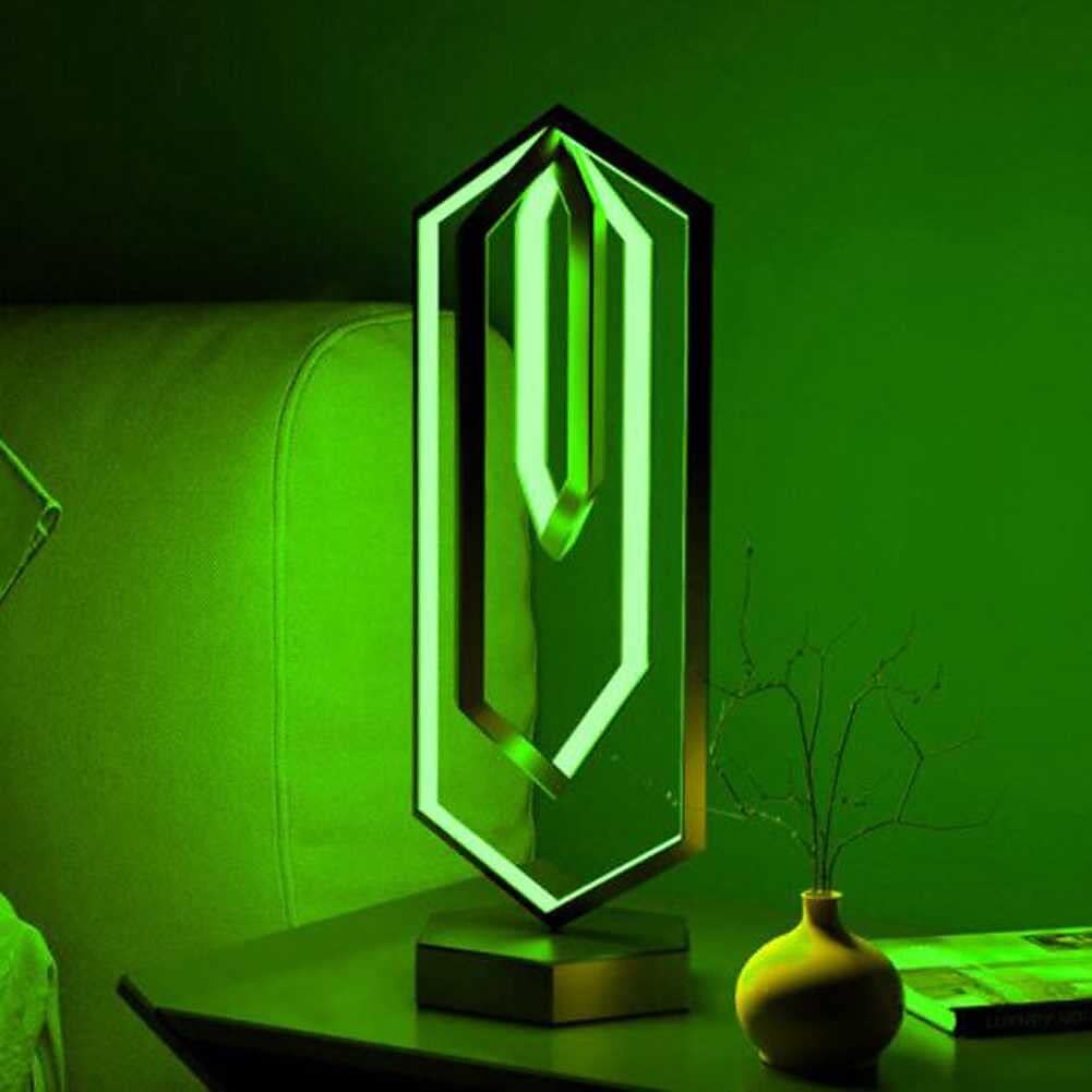 Современные настольные лампы RGB с регулируемой яркостью, многоугольная светодиодная настольная лампа с пультом дистанционного управления и приложением управления для спальни, гостиной, офиса, 2025 - $218.99 –P5
