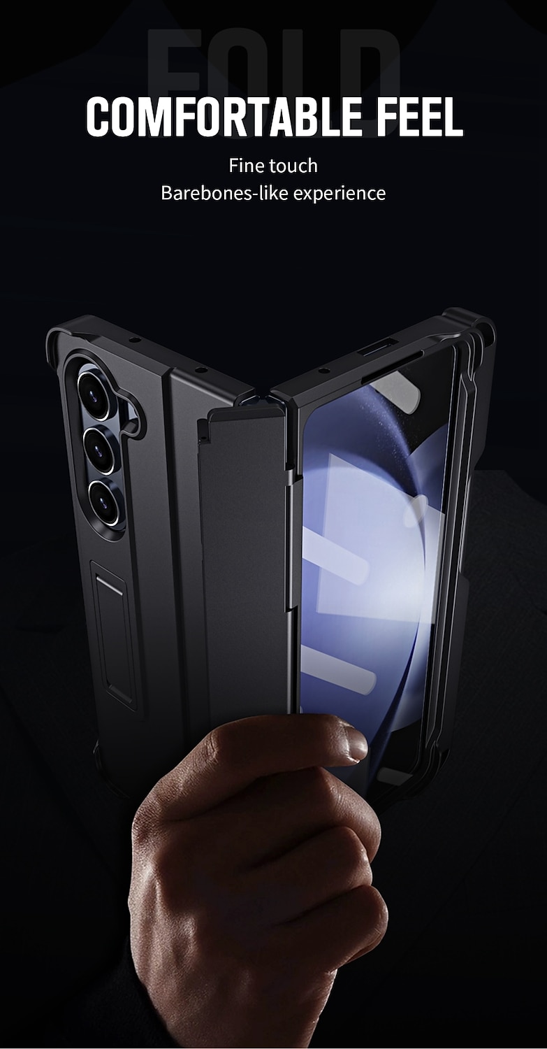 Phone Case For Samsung Galaxy Z Fold 6 Z Fold 5 Z Fold 4 Z Fold 3 Back Cover with Stand Holder with Screen Protector Magnetic Solid Color PC 2026 - $28.99 –P5