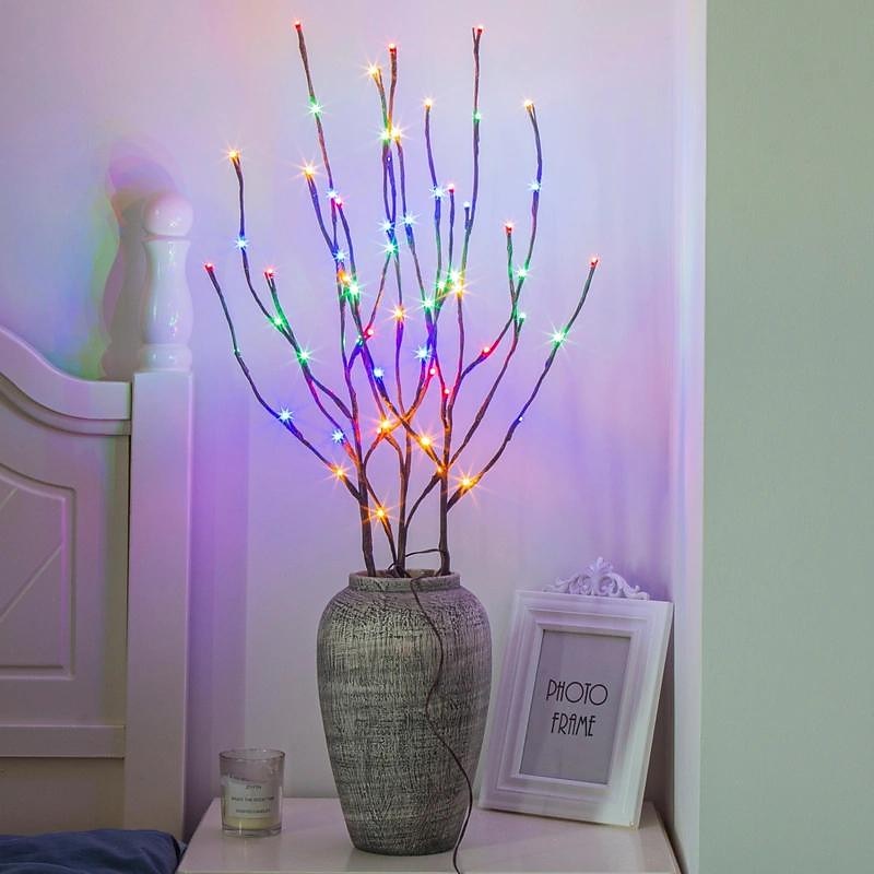 1pc 20 LED branche de saule colorée, lumière de décoration de bouquet de fleurs, remplissage de vase à pieds hauts, branche de saule, fête des mères, noël, fête de mariage, guirlande lumineuse de de 2025 ? $10.49 –P4