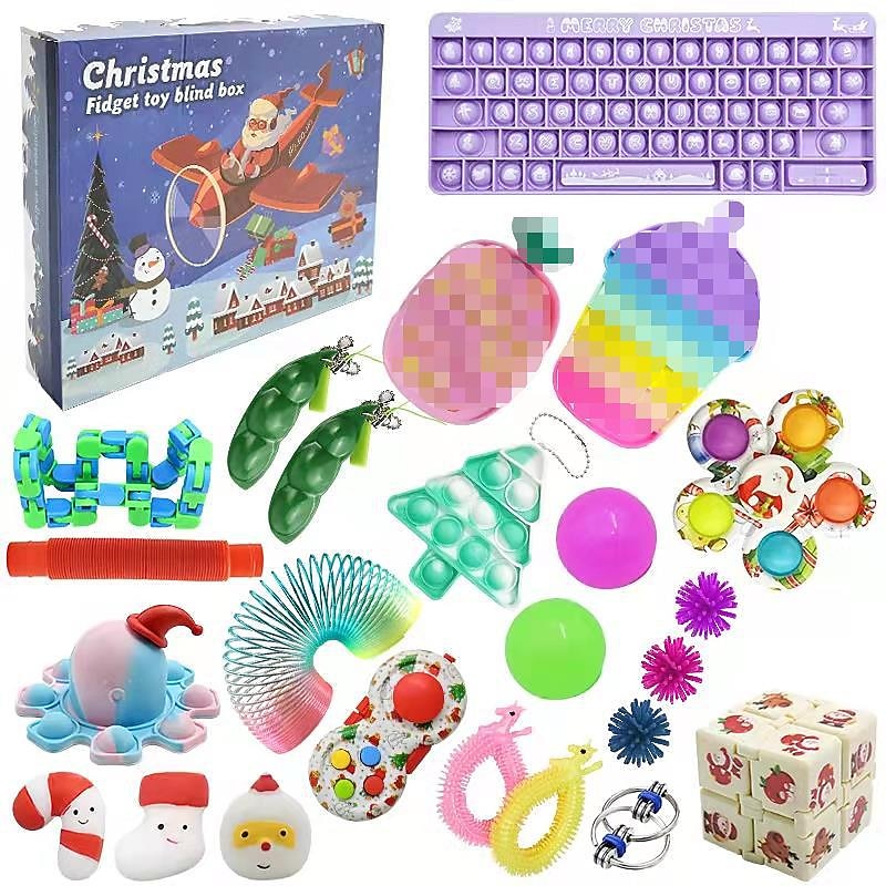 Christmas Advent Calendar Blind Box,Christmas Blind Box Children's Party Gift Decompression DIY Hand Tear Countdown Calendar Blind Box Christmas Toys for Christmas Gifts 2025 - $23.99 –P9