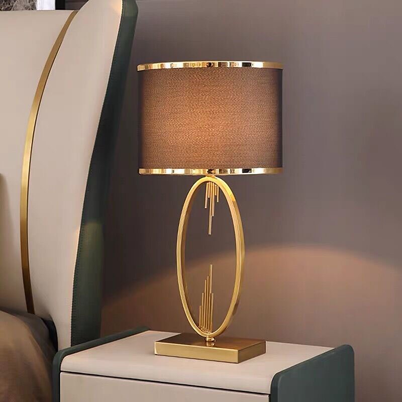 Table Lamp Light Luxury Bedroom Bedside Lamp Large Table Lamps with Drum-Shaped Fabric Lampshades Study Room Office Night Light 2025 - €167.99 –P4