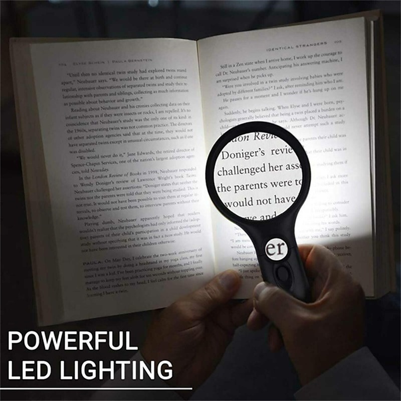 2025年 新しいアップグレード 3x 45x ハンドヘルド拡大鏡 3 LED ライト読書虫眼鏡ジュエリー修復ツールジュエリールーペ コレクション – $11.99 –P4