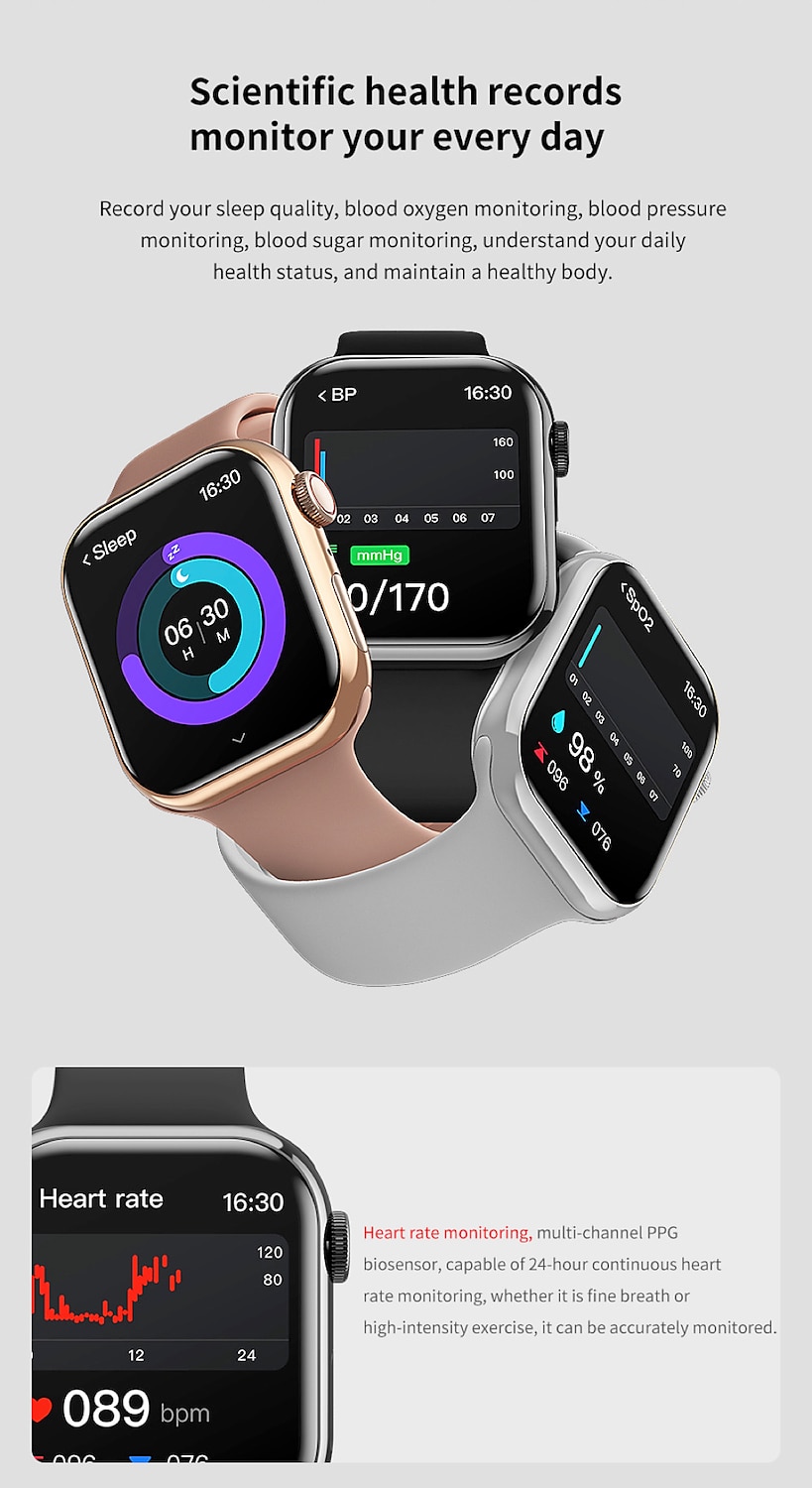 2025年 696 IW9 スマートウォッチ 2.05 インチ スマート·ウォッチ ブルートゥース 温度監視 歩数計 着信通知 と互換性があります Android iOS 女性 男性 ハンドフリーコール メッセージ受信通知 カメラコントロール IP 67 38mmの時計ケース  コレクション – $51.99 –P12