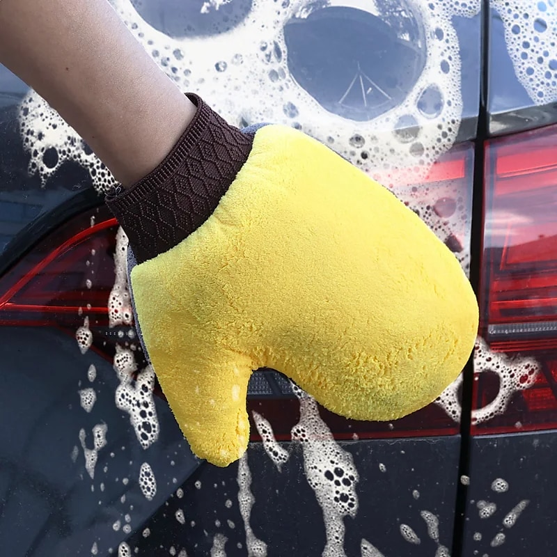 2 Stück Autopflege Reinigungsbürsten Polierhandschuh Bürste Wolle Autowaschhandschuh Autowaschschwamm Wachshandschuhe Autozubehör 2025 - $8.99 –P6