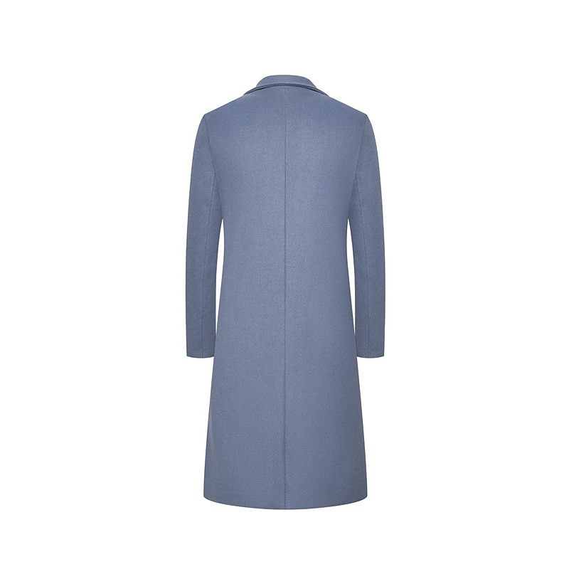 Men's Winter Coat Overcoat Trench Coat Outdoor Daily Wear Fall & Winter Polyester Thermal Warm Windproof Outerwear Clothing Apparel Fashion Streetwear Plain Lapel Single Breasted 2026 - $66.99 –P9