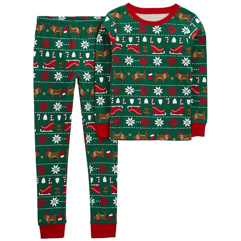 Kerstmis Jongens 3D Kerstman Eland Pyjamaset Lange mouw 3D-afdrukken Herfst Winter Actief Stoer Dagelijks Polyester Kinderen 3-12 jaar Strakke ronde hals Huis Causaal Voor Binnen Normale pasvorm 2025 - $16.49 –P2