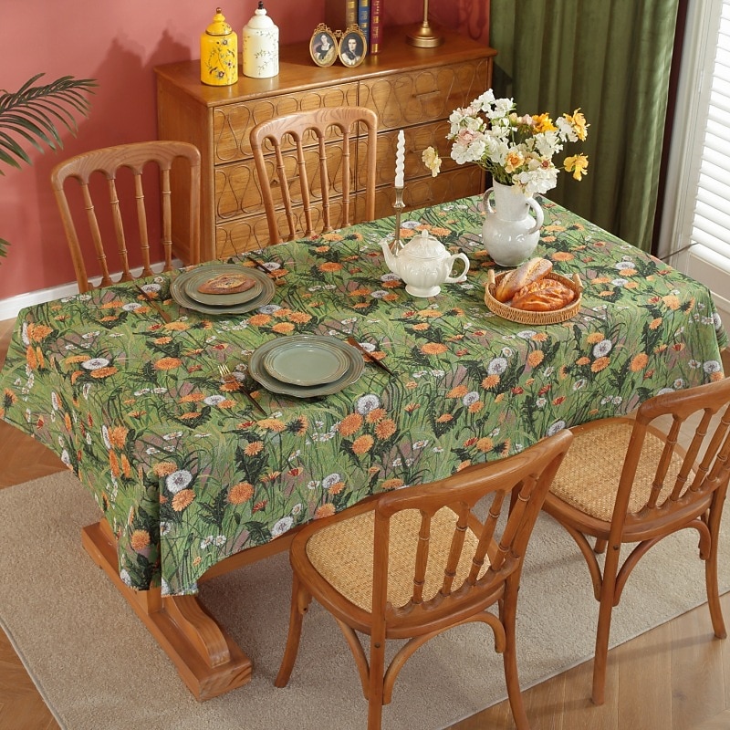 Rectangle Tablecloth Vintage Floral  Jacquard Table Cloths with Tassels Cotton Linen Table Covers for Dinner Parties Outdoor Decoration 2026 - $28.99 –P12