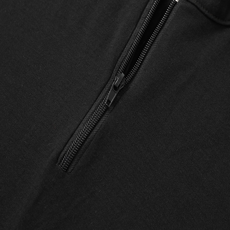 Bărbați Cămașă cu fermoar Tee Top Tricou cu maneca lunga Cămăși bărbătești cu petice la coate Manșon Lung Bloc Culoare Modă Designer De Bază Quarter Zip Henley Vacanță Stradă Ieșire Vară Negru 2026 - $11.49 –P3