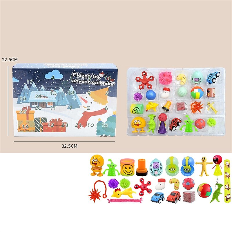 Christmas Advent Calendar Blind Box,Christmas Blind Box Children's Party Gift Decompression DIY Hand Tear Countdown Calendar Blind Box Christmas Toys for Christmas Gifts 2025 - $23.99 –P15