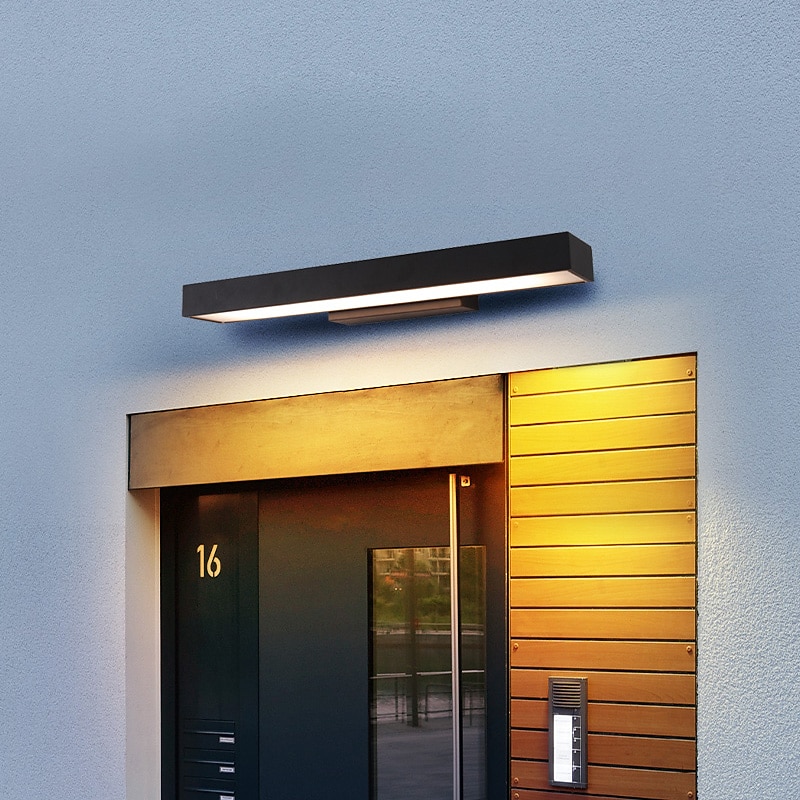 led vägglampa belysningsarmatur antik vägglampa ip65 liner design utvändig vattentät rostsäker aluminium vägglampa lykta innergård trädgård balkong villa dekorativa lampor 110-240v 2026 - $230.59 –P3